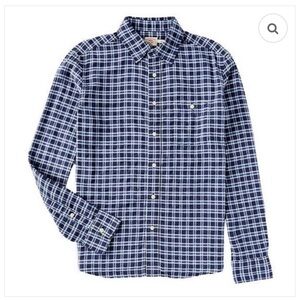 Faherty Tropical Cotton Shirt Mens(Large) Blue Plaid Organic Cotton Huckberry.